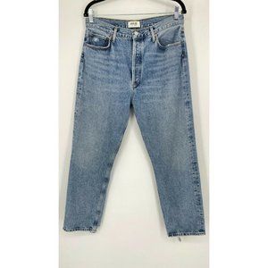 AGOLDE '90s Pinch High Waist Straight Leg Button Fly Denim Jeans Blue Size 31